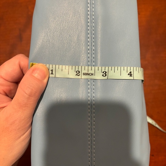 Badgley Mischka Vegan Leather Wrapped Frame Clutch in Blue NWT - Picture 9 of 9